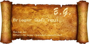 Brieger Gyöngyi névjegykártya