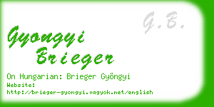 gyongyi brieger business card