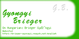 gyongyi brieger business card